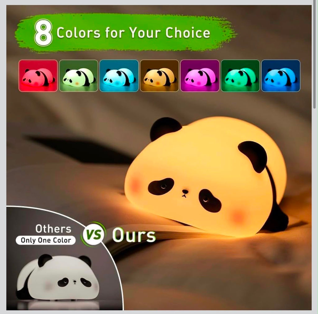 IGNITE GEDGETS Lazy Lying Panda Silicone Night Light (8 Colors + 30-Min Timer)