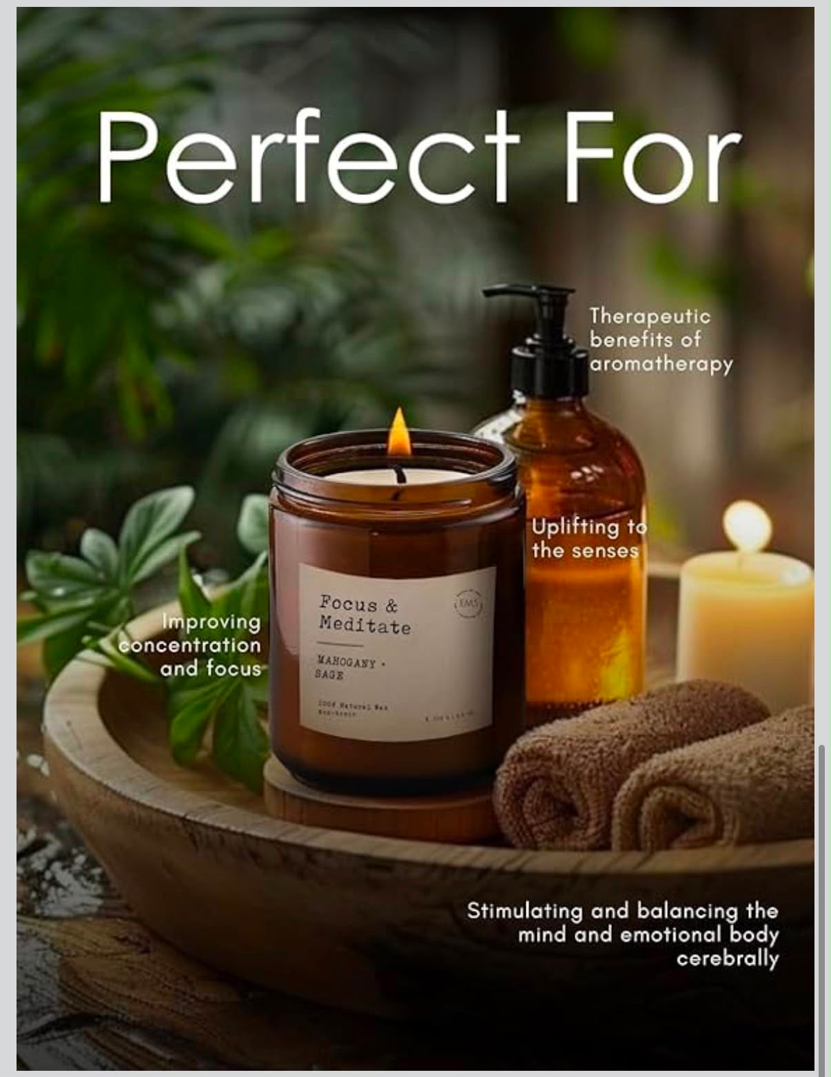 IGNITE GEDGETS Natural Wax Aromatherapy Candle in Amber Glass Jar
