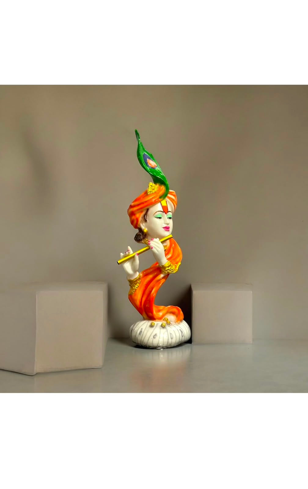 IGNITE GEDGETS Modern Abstract Lord Krishna Flute Statue (4 Color Variants)