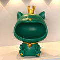 IGNITE Royal Crown Lucky Cat Big Mouth Storage Bowl Statue