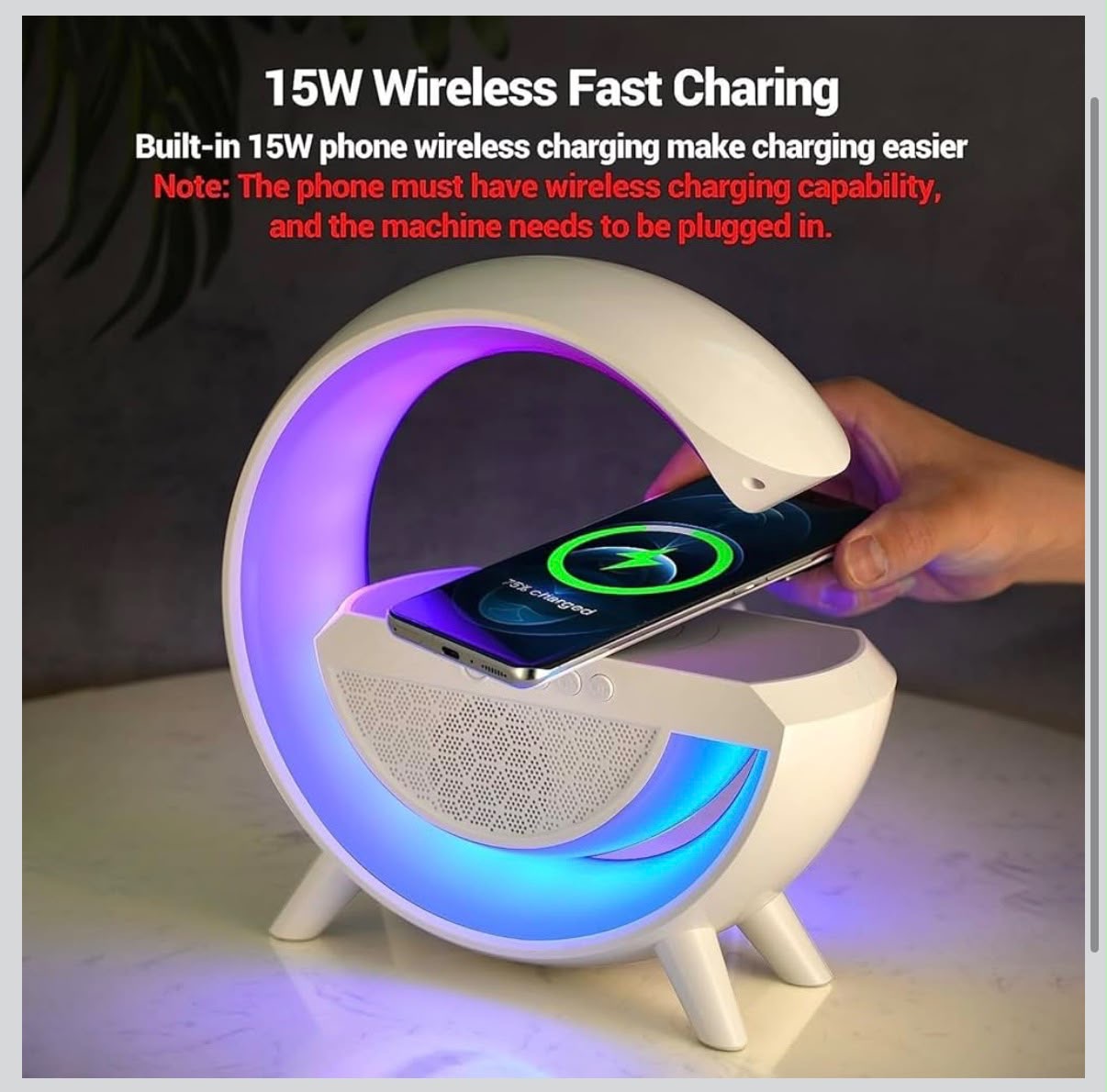 IGNITE GEDGETS G-Lamp 15W Fast Wireless Charger & Bluetooth Speaker