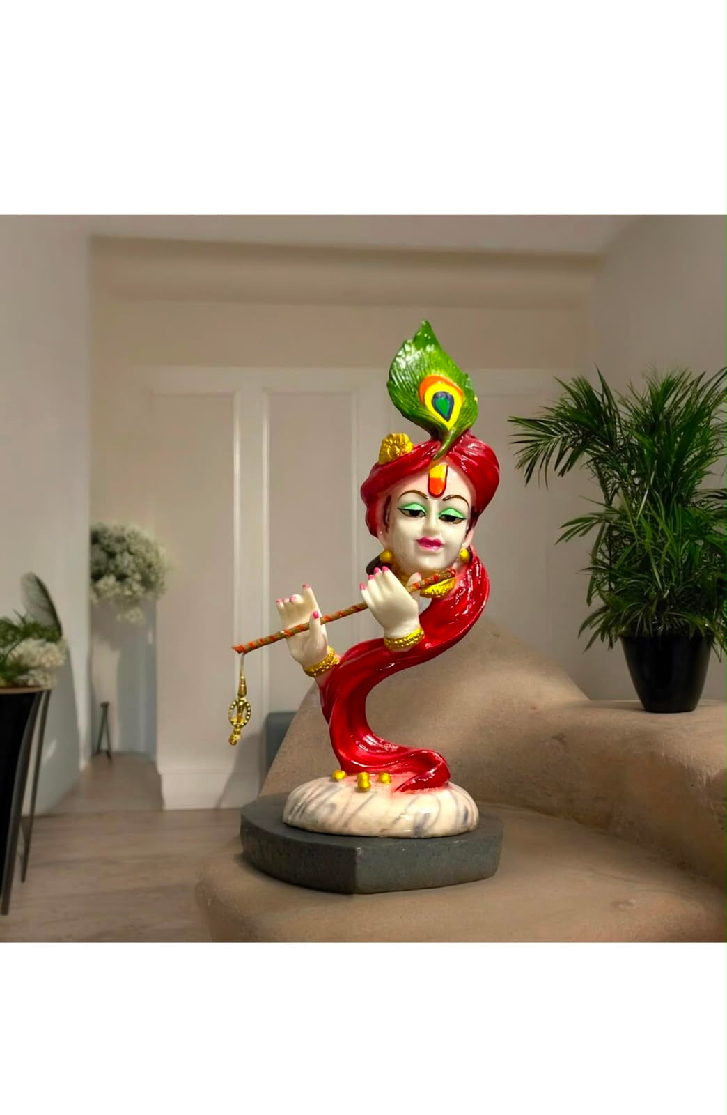IGNITE GEDGETS Modern Abstract Lord Krishna Flute Statue (4 Color Variants)