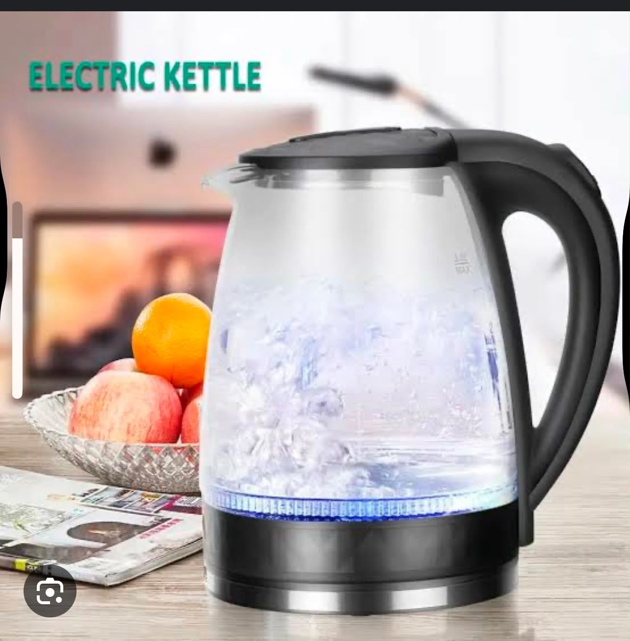 IGNITE GEDGETS AquaGlow Borosilicate Glass Electric Kettle (1.8L)