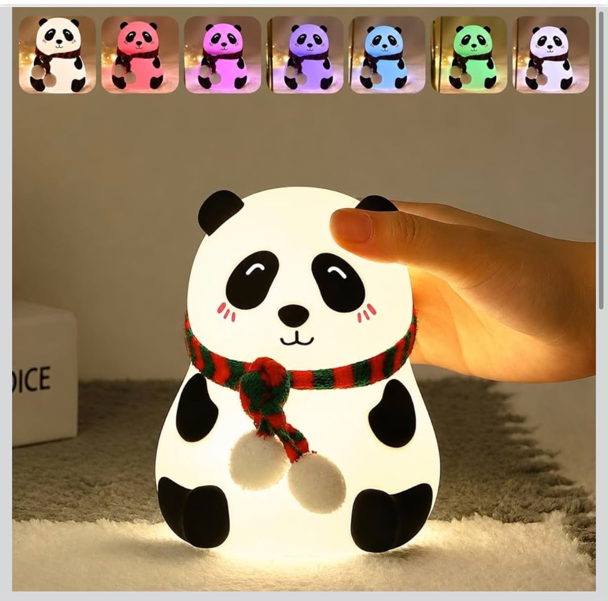 IGNITE GEDGETS Cute Silicone Panda LED Night Light (7-Color Tap Lamp)