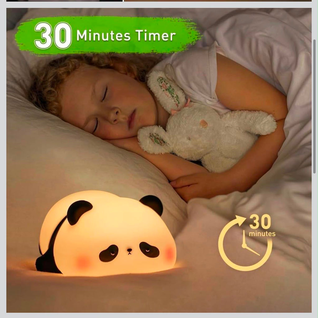 IGNITE GEDGETS Lazy Lying Panda Silicone Night Light (8 Colors + 30-Min Timer)