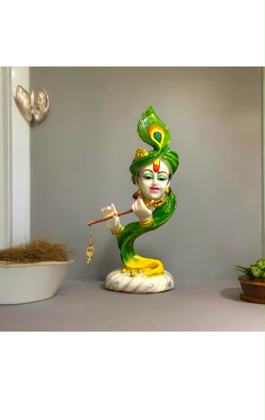 IGNITE GEDGETS Modern Abstract Lord Krishna Flute Statue (4 Color Variants)