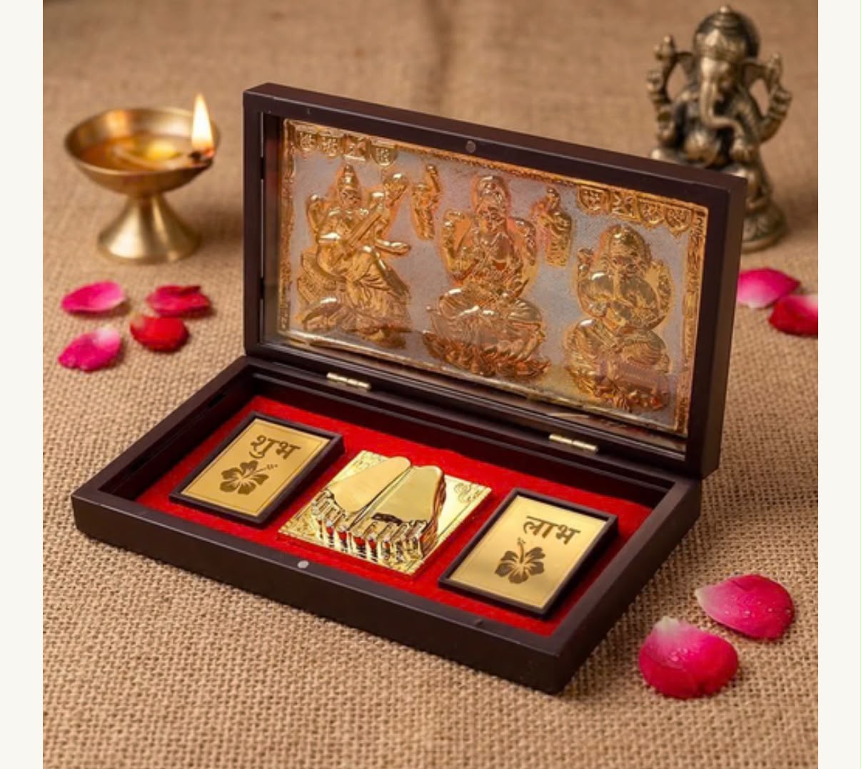 IGNITE Divya Laxmi-Ganesha Gold-Embossed Mangal Casket