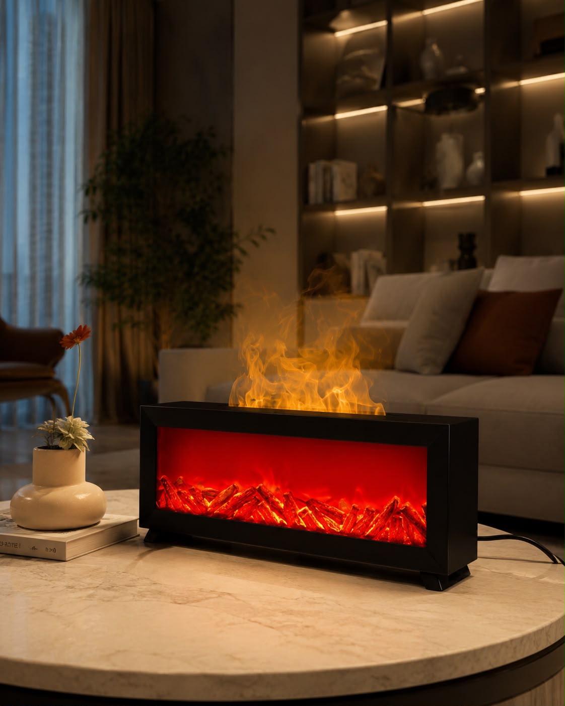 IGNITE Vulcanus Linear Simulated Fireplace Aroma Diffuser