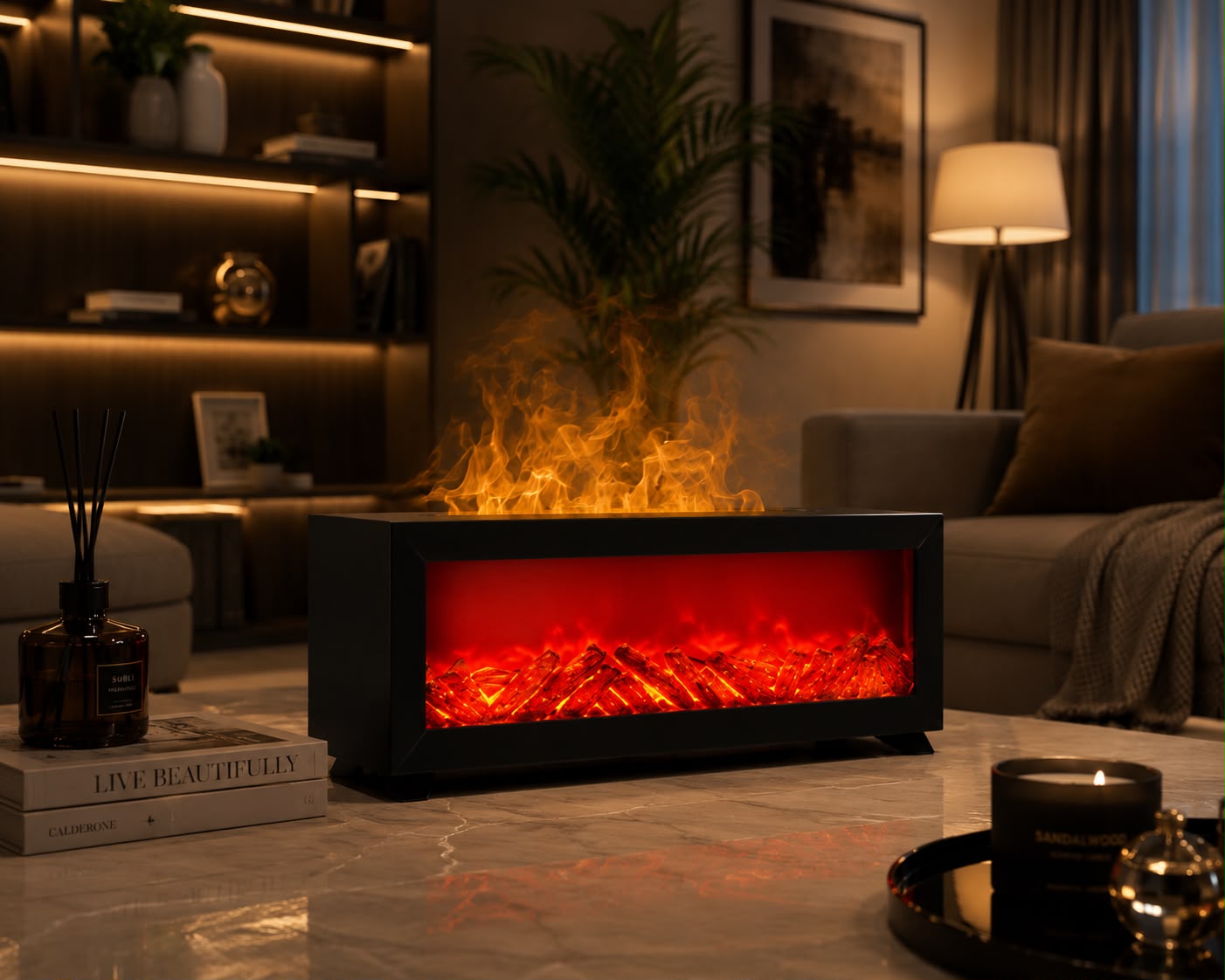 IGNITE Vulcanus Linear Simulated Fireplace Aroma Diffuser