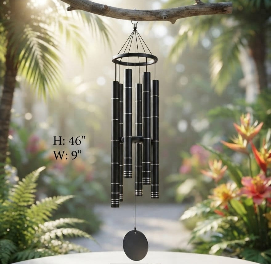 IGNITE GEDGETS Handcrafted Metal Acoustic Wind Chime with Circular Ring Canopy for Peace & Positive Energy