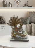 IGNITE GEDGETS White Marble Finish Sheshnag Narayan Lakshmi Idol for Home Mandir