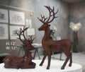 IGNITE GEDGETS Handcrafted Polyresin Stag and Doe Couple Statues for Console & Shelf Display