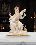 IGNITE GEDGETS Divine Maa Saraswati Murti with Gold Foil Accents (8 Inch)