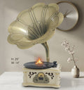 IGNITE GEDGETS Handcrafted Vintage Gramophone Acoustic Centerpiece with French Provincial Ivory Base for Living Room & Study