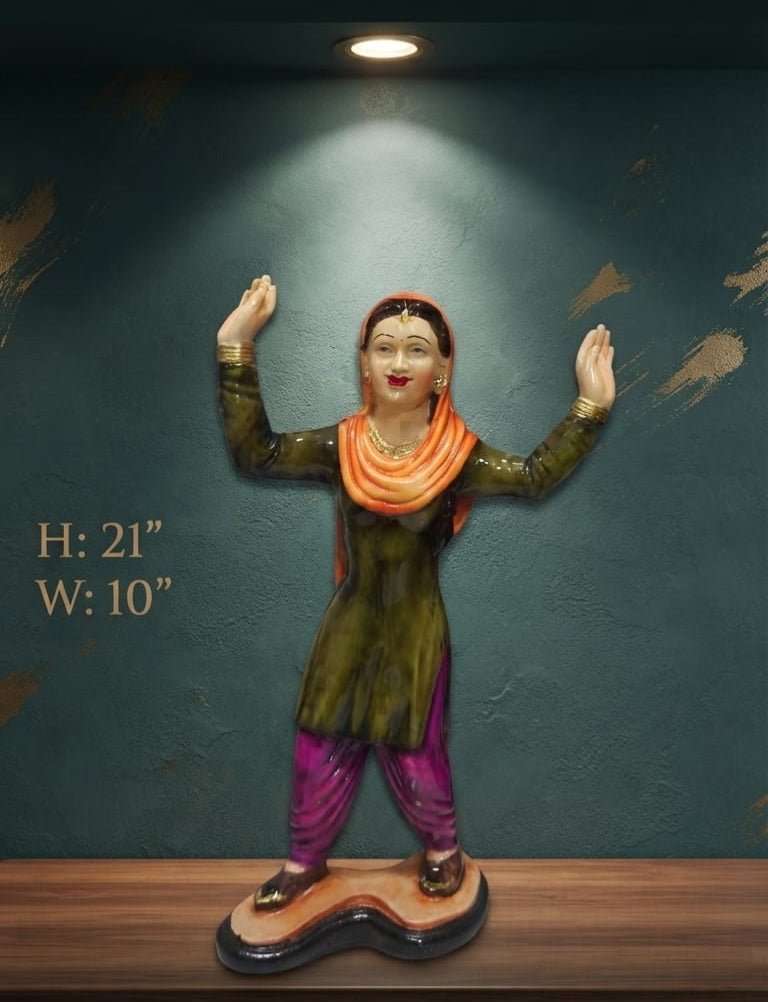 IGNITE GEDGETS Traditional Punjabi Giddha Dancer Showpiece (H: 21" x W: 10")