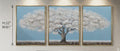 IGNITE GEDGETS Serene White Blossom Tree of Life 3-Piece Framed Canvas Wall Art (H: 32" x W: 81")