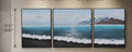IGNITE GEDGETS Ocean Tide Horizon 3-Piece Framed Canvas Wall Art Set (H: 32" x W: 81")
