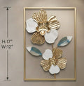 IGNITE GEDGETS Gilded Blossom 3D Metal Frame Wall Sculpture (H: 17" x W: 12")