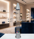 IGNITE GEDGETS Grand Kinetic Water Tower Floor & Tabletop Mood Light with Swimming Fish & Brushed Silver Accents