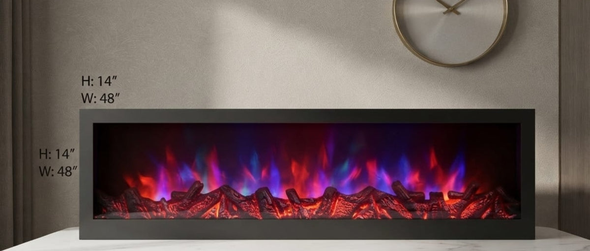 IGNITE GEDGETS Sleek Architectural 4-Foot Linear Electric Hearth Mood Light for TV Console & Living Room Wall