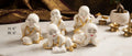 IGNITE GEDGETS Cute Baby Monk Buddha Figurine Set with Gold Foil Accents (Set of 5)