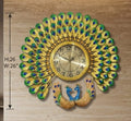 IGNITE GEDGETS Royal Twin Peacock Metal Wall Clock (26" x 26" Large Luxury Decor)