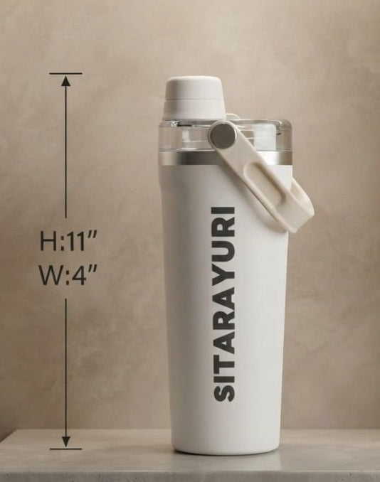 IGNITE GEDGETS HydroPeak Insulated Travel Tumbler with Pivot Handle (H: 11" x W: 4")