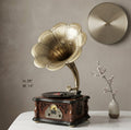 IGNITE GEDGETS Handcrafted Vintage Gramophone Acoustic Centerpiece with Walnut Wood Base for Living Room & Study