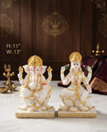 IGNITE GEDGETS Divine Lakshmi Ganesha Idol Set with 24K Gold Embellishments for Diwali Pooja & Mandir