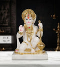 IGNITE GEDGETS Divine Bajrangbali Sankat Mochan Hanuman Idol in Kneeling Blessing Posture for Pooja Mandir