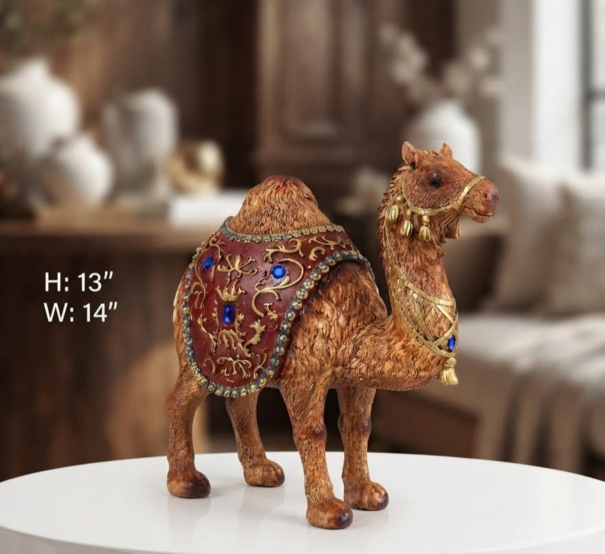 IGNITE GEDGETS Royal Desert Camel Showpiece with Jeweled Saddle Blanket (H: 13" x W: 14")