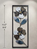 IGNITE GEDGETS Dual Blossom Vertical Metal Wall Sculpture (H: 22" x W: 8")