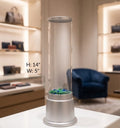 IGNITE GEDGETS Cylindrical Hydrodynamic Mood Light with Calming Floating Beads & Metallic Pedestal Base