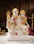 IGNITE GEDGETS Divine Shiva Parvati Family Idol with Ganesha, Kartikeya, Trishul & Shivling for Pooja Mandir