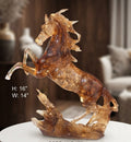 IGNITE GEDGETS Handcrafted Gilded Equine Centerpiece on Crashing Wave Base for Console & Desk