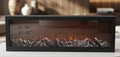 IGNITE GEDGETS Architectural Matte Black Ambient Fireplace Mantel Lamp with Simulated Flame Display