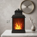 IGNITE GEDGETS Matte Black Decorative Fireplace Lamp with Realistic Glowing Embers & Top Lattice Chimney