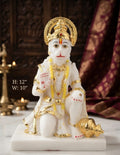 IGNITE GEDGETS Divine Sankat Mochan Bajrangbali Idol with Ram Inscribed Blessing Palm for Pooja Mandir