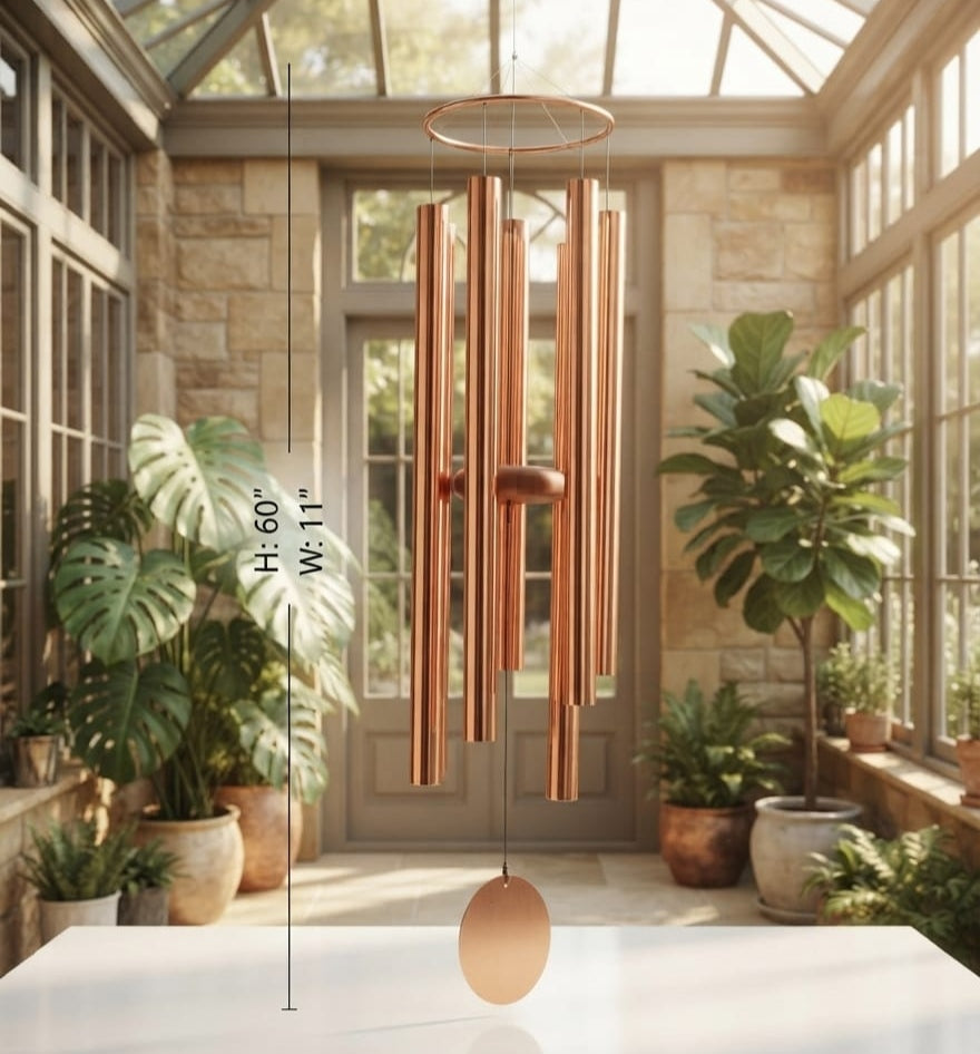 IGNITE GEDGETS Monumental 6-Tube Metal Acoustic Wind Chime for Home Harmony & Positive Energy